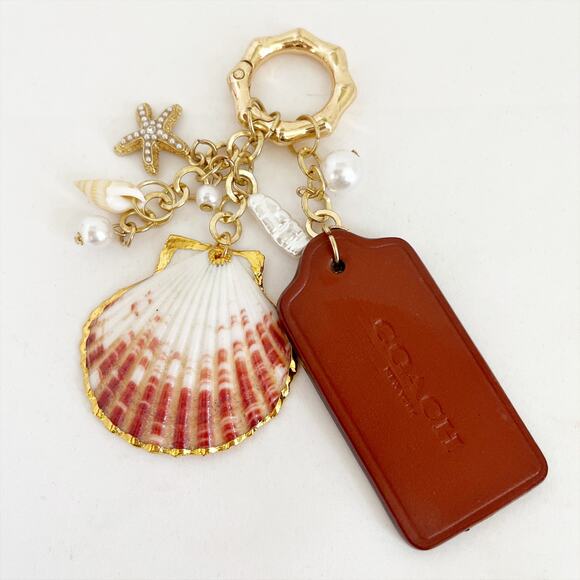 COACH Hang Tag  Handmade Key Chain Charm Sea Shell Motif - Picture 1 of 7